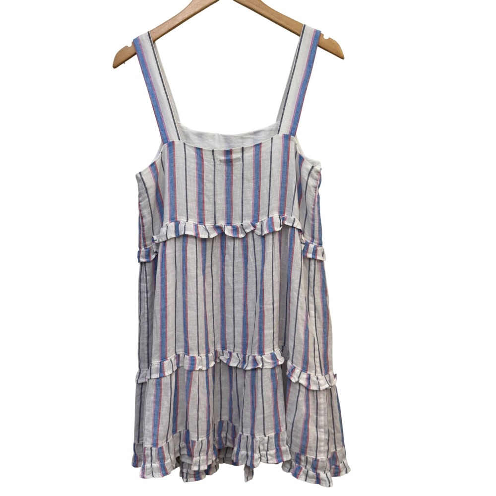 Rails‎ Dress Medium Linen Blend Ruffle Tiered Mini Sleeveless Summer 4th of July - Picture 3 of 9